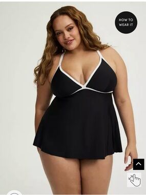 New! Set! Torrid sz 3 Black White Trim Tankini Bottoms 3X Swim Suit Bathing
